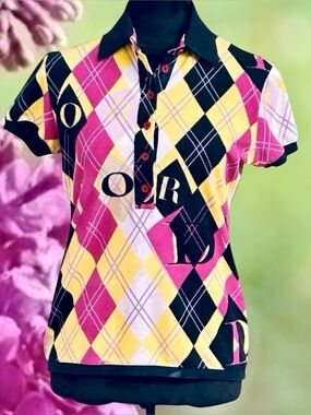 Christian Dior “Archival” Galliano Era Argyle Spell-Out “Golf” Collection Shirt
